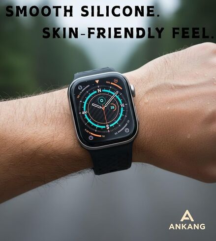 حزام رياضي لساعة Apple: أربطة سيليكون لساعة Apple Watch Series 4 5 6 7 8 9 10 SE Ultra 49mm 42mm 44mm 45mm - حزام رياضي مطاطي مسامي للتمرين - النساء والرجال - m/l in Kuwait