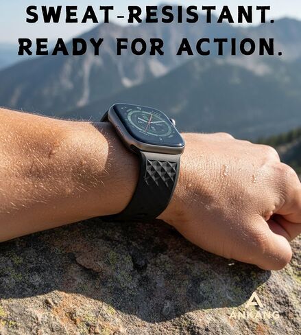 حزام رياضي لساعة Apple: أربطة سيليكون لساعة Apple Watch Series 4 5 6 7 8 9 10 SE Ultra 49mm 42mm 44mm 45mm - حزام رياضي مطاطي مسامي للتمرين - النساء والرجال - m/l in Kuwait