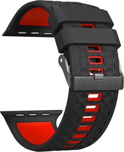 حزام رياضي لساعة Apple: أربطة سيليكون لساعة Apple Watch Series 4 5 6 7 8 9 10 SE Ultra 49mm 42mm 44mm 45mm - حزام رياضي مطاطي مسامي للتمرين - النساء والرجال - m/l in Kuwait