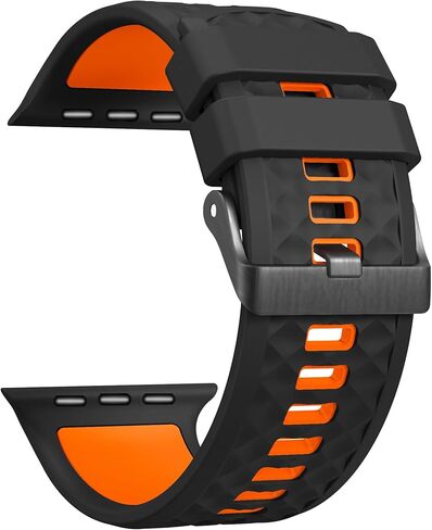 حزام رياضي لساعة Apple: أربطة سيليكون لساعة Apple Watch Series 4 5 6 7 8 9 10 SE Ultra 49mm 42mm 44mm 45mm - حزام رياضي مطاطي مسامي للتمرين - النساء والرجال - m/l in Kuwait