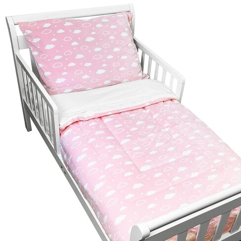American Baby Company Heavenly Soft Minky Dot Chenille Toddler Bedding Set, 3D Cloud Gray, 4 Piece, for Boys and Girls in Kuwait