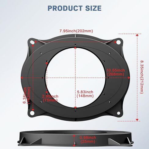 6x9 to 6.5 Speaker Adapter Kit Replacement for Toyota Highlander 14-19 Camry 12-24,6.5 Inch Refit Front Door Car Speaker Spacers Ring Mount Bracket in Saudi Arabia