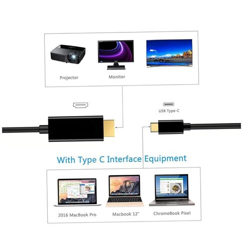 STOBOK 3 قطع USB من النوع c إلى كابل محول للأجهزة المحمولة، تصميم رفيع للغاية، مخرج عالي الدقة متوافق مع أجهزة العرض وأجهزة التلفاز in Kuwait