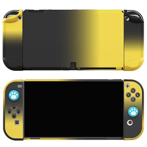 حافظة COMCOOL قابلة للإرساء لجهاز Nintendo Switch Oled - [حماية من السقوط من الدرجة العسكرية بطول 9 أقدام] [مع واقي شاشة من الزجاج المقسى ومقابض الإبهام] غطاء واقٍ لجهاز Nintendo Switch Oled - أسود أصفر in Kuwait