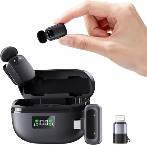 5 Gram Wireless Mini Microphone Plug-and-Plays for iPhone, Android, ipad, PC. Lavalier Mic Offers Super Crystal Sound, Newly Upgraded Noise Reduction for TikTok YouTube Podcast Vlog in Saudi Arabia