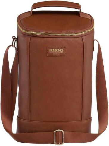 حقيبة المشروبات من مجموعة Igloo Luxe Collection، عزل MaxCold، مقسم قابل للإزالة، بطانة معدنية (كونياك) in Kuwait