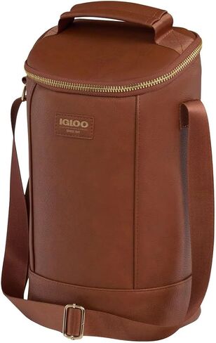 حقيبة المشروبات من مجموعة Igloo Luxe Collection، عزل MaxCold، مقسم قابل للإزالة، بطانة معدنية (كونياك) in Kuwait