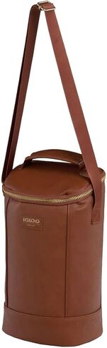 حقيبة المشروبات من مجموعة Igloo Luxe Collection، عزل MaxCold، مقسم قابل للإزالة، بطانة معدنية (كونياك) in Kuwait