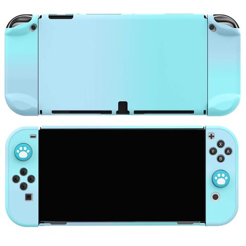 حافظة COMCOOL قابلة للإرساء لجهاز Nintendo Switch Oled - [حماية من السقوط من الدرجة العسكرية بطول 9 أقدام] [مع واقي شاشة من الزجاج المقسى ومقابض الإبهام] غطاء واقٍ لجهاز Nintendo Switch Oled - أزرق سماوي in Kuwait