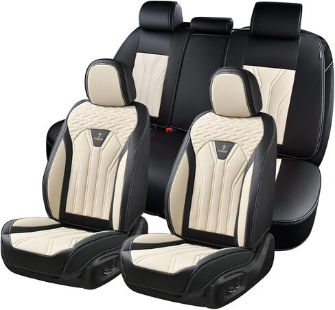 FLORICH Automotive Front Seat Covers for Cars, Waterproof Pink & Black Seat Covers, Leather Car Seat Covers 2 Pack, Universal Seat Protector for Most Cars Trucks SUV in Saudi Arabia