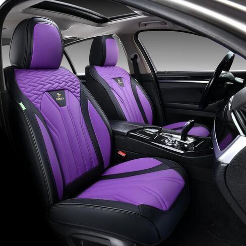FLORICH Automotive Front Seat Covers for Cars, Waterproof Pink & Black Seat Covers, Leather Car Seat Covers 2 Pack, Universal Seat Protector for Most Cars Trucks SUV in Saudi Arabia