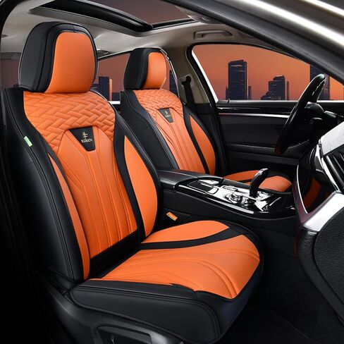 FLORICH Automotive Front Seat Covers for Cars, Waterproof Pink & Black Seat Covers, Leather Car Seat Covers 2 Pack, Universal Seat Protector for Most Cars Trucks SUV in Saudi Arabia