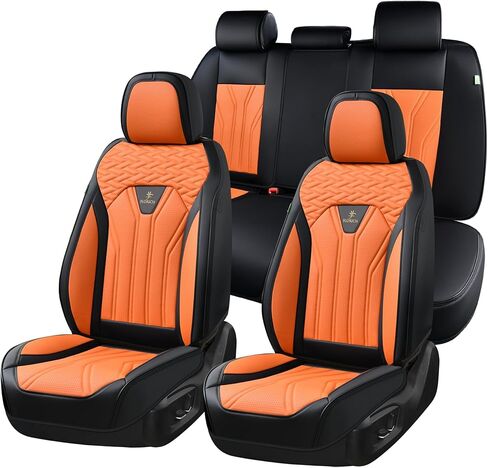 FLORICH Automotive Front Seat Covers for Cars, Waterproof Pink & Black Seat Covers, Leather Car Seat Covers 2 Pack, Universal Seat Protector for Most Cars Trucks SUV in Saudi Arabia