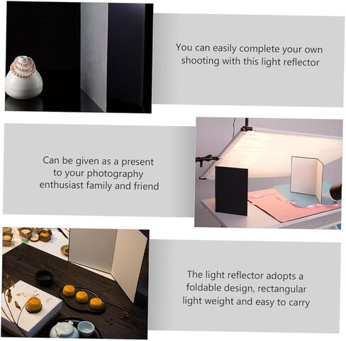 TEHAUX 2 Pcs A4 Photography Reflector Cardboard Set Portable Collapsible Photo Reflective Boards for Studio and Outdoor Lighting Accessories in Saudi Arabia