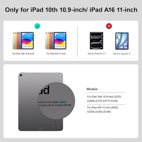 حافظة لوحة مفاتيح IPad الجيل العاشر 2022 والجيل الحادي عشر (A16، 2025) - لوحة مفاتيح سحرية مع لوحة لمس متعددة - حامل ناتئ عائم - حافظة مغناطيسية لجهاز iPad 10.9 بوصة من الجيل العاشر/الحادي عشر (أبيض) in Kuwait