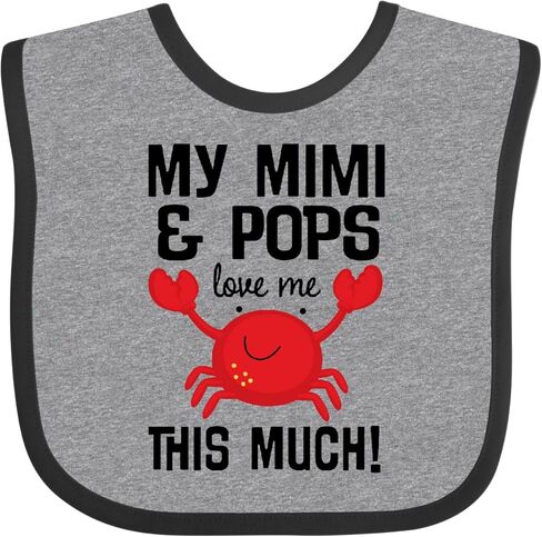 inktastic My Mimi and Pops Love Me Baby Bib in Saudi Arabia