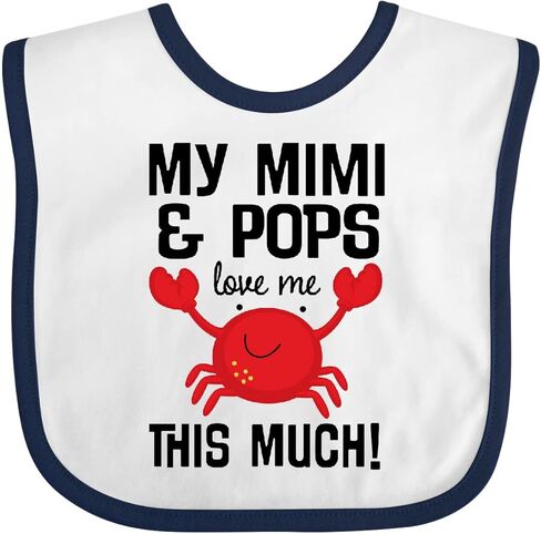 inktastic My Mimi and Pops Love Me Baby Bib in Saudi Arabia
