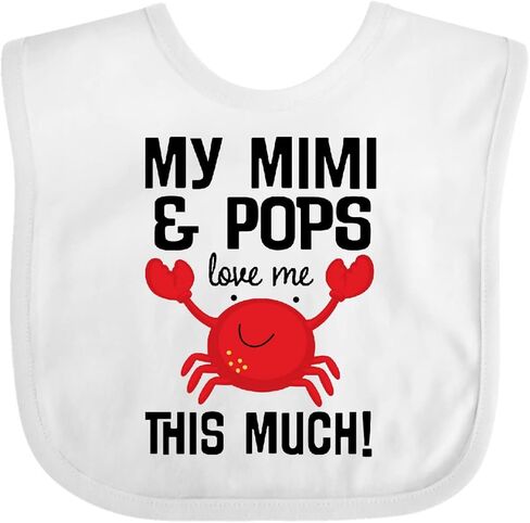 inktastic My Mimi and Pops Love Me Baby Bib in Saudi Arabia