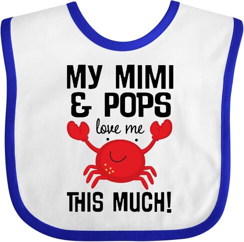 inktastic My Mimi and Pops Love Me Baby Bib in Saudi Arabia