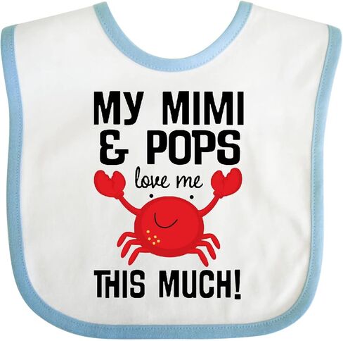 inktastic My Mimi and Pops Love Me Baby Bib in Saudi Arabia