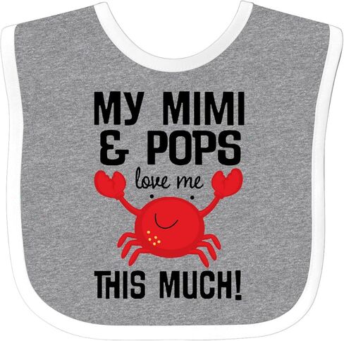 inktastic My Mimi and Pops Love Me Baby Bib in Saudi Arabia