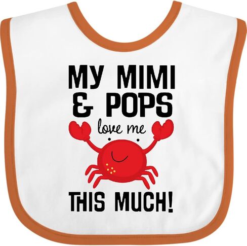 inktastic My Mimi and Pops Love Me Baby Bib in Saudi Arabia