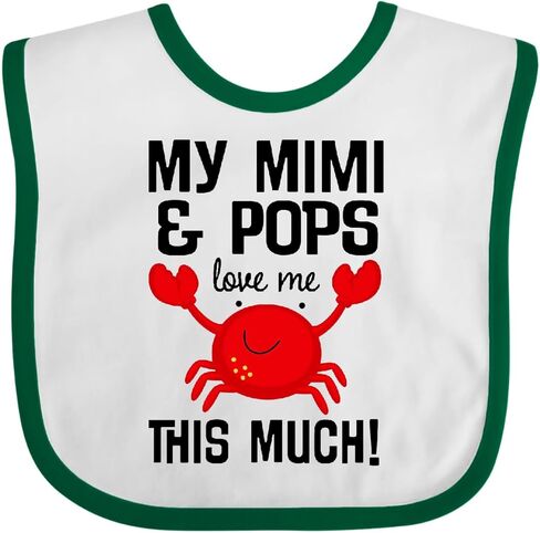 inktastic My Mimi and Pops Love Me Baby Bib in Saudi Arabia