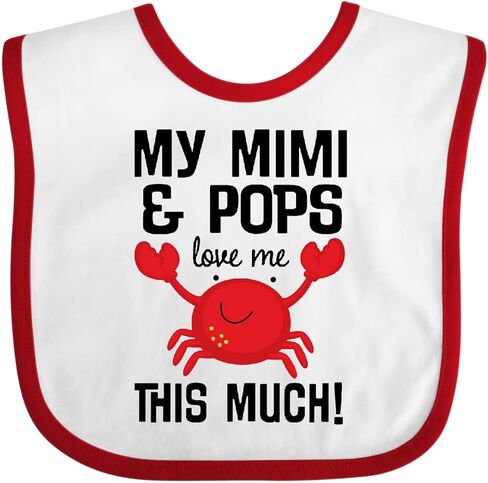 inktastic My Mimi and Pops Love Me Baby Bib in Saudi Arabia