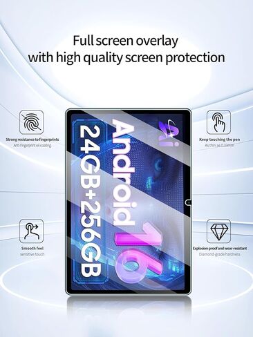 واقي شاشة لجهاز TABWEE T20 2026 أحدث جهاز لوحي Android 16 مقاس 10.1 بوصة، مضاد للخدش 9H صلابة اللمس الحساسة 2.5D حواف مستديرة خالية من الفقاعات سهلة التركيب، عبوتان. in Kuwait