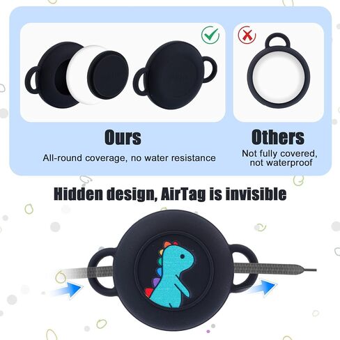 2pcs for Airtag Holder for Shoelaces, Cute Cartoon Waterproof Protective Case Waterproof Hidden Silicone Case Cover GPS Tracker Accessories in Saudi Arabia