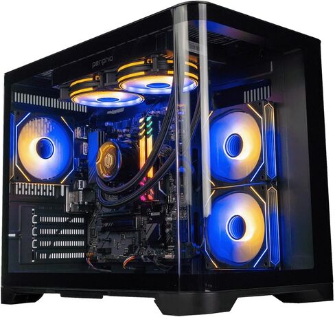 كمبيوتر Periphio Atlas للألعاب، معالج AMD Ryzen 5 5700G مبرد سائل يصل إلى 4.6 جيجا هرتز مع رسومات Radeon RX Vega 8 (ألعاب محسنة)، ذاكرة وصول عشوائي 32 جيجابايت، 2 تيرابايت NVMe SSD، WiFi، سطح مكتب Windows 11، أسود، كمبيوتر ألعاب 1080 بكسل in Kuwait