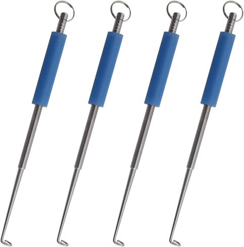 4PCS Stainless Steel Fishing Hook Remover ABS Handle Fish Hook Quick Release Tool Saltwater Freshwater Outdoor Fishing Gear Safety Hook Remover Blue in Saudi Arabia