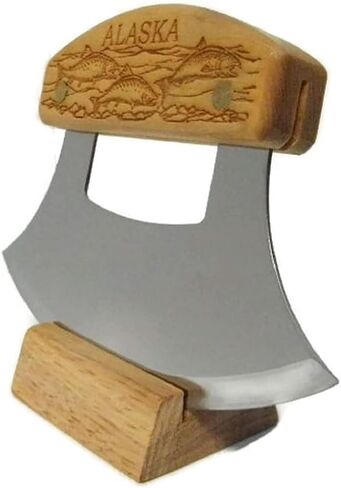 إنوبيات الإسكيمو بيرش ألاسكا أدوات المائدة أولو سكين سمك السلمون المدرسية in Kuwait