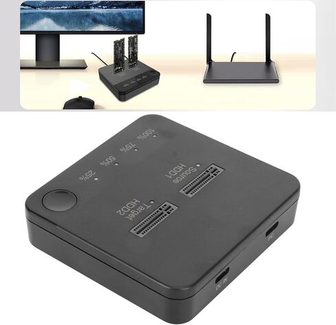 Yoidesu M.2 SSD Duplicator، 2 Dual Bay Offline Clone SATA إلى SATA SSD Duplicator، 1 جيجابت في الثانية عالية السرعة لنقل البيانات M.2 محطة إرساء لـ Wins 7 8 9، OS X Laptop in Saudi Arabia
