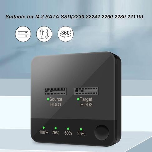 Yoidesu M.2 SSD Duplicator، 2 Dual Bay Offline Clone SATA إلى SATA SSD Duplicator، 1 جيجابت في الثانية عالية السرعة لنقل البيانات M.2 محطة إرساء لـ Wins 7 8 9، OS X Laptop in Saudi Arabia