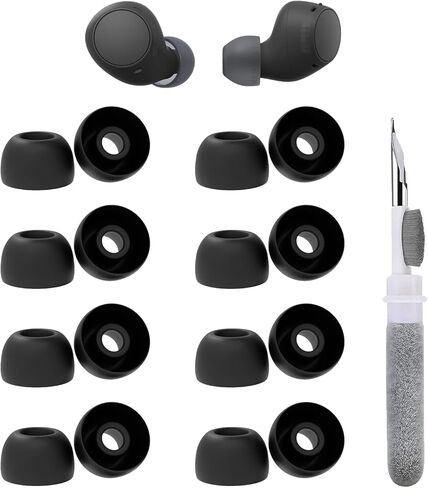 8 أزواج من وسادات الأذن البديلة من السيليكون المتوافقة مع جهاز Sony WI C100، تناسب الحافظة، مع مجموعة تنظيف 3 في 1، XS in Kuwait