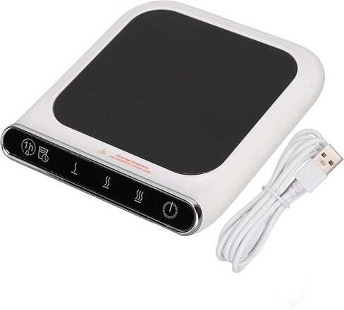 Alomejor USB Cup Warmer, Plastic, 3 Temperature Settings, 55, 130, 140 Fahrenheit, for Office Desk and Home Use in Saudi Arabia