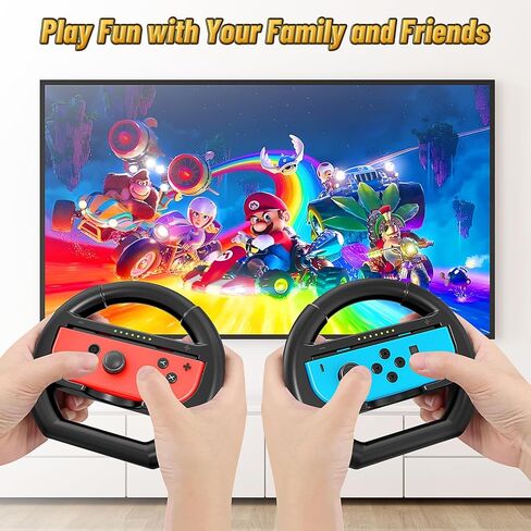 عجلات القيادة لـ NS وOLED Joy-Cons، وعجلات السباق لـ Mario Kart 8 Deluxe Twin Pack باللون الأسود in Kuwait