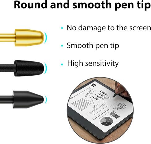 أطراف معدنية/بلاستيكية بديلة لأقلام Kindle Scribe Premium والأقلام الأساسية. أطراف + مشبك + علبة تخزين (سنتان معدنيتان + 8 سنون بلاستيكية) in Kuwait