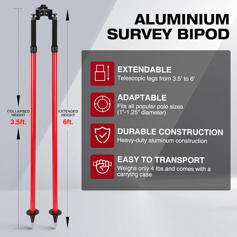 Bipod مسح الإبهام Realease، Bipod الألومنيوم لأعمدة المنشور مسح الأراضي GPS أقطاب محطة إجمالي GPS GNSS قضبان... in Kuwait