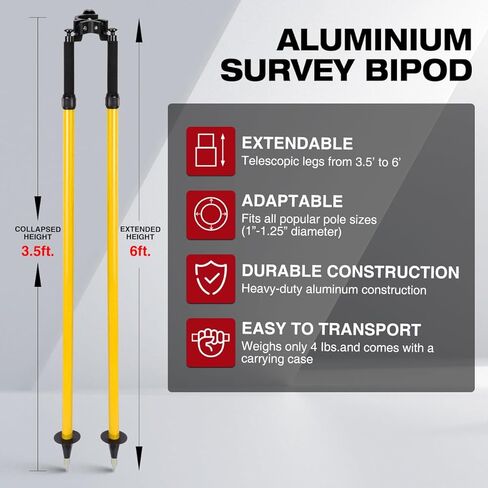 Bipod مسح الإبهام Realease، Bipod الألومنيوم لأعمدة المنشور مسح الأراضي GPS أقطاب محطة إجمالي GPS GNSS قضبان... in Kuwait