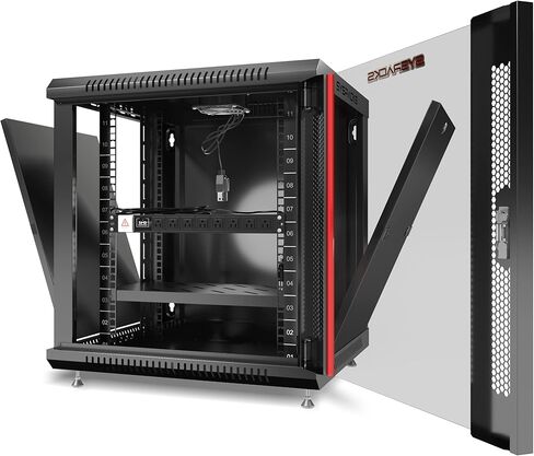 Sysracks 12U Wall Rack Mount Server 19" Deep Network Cabinet, Server Rack with Fan, Removable Side Panels, Locking Glass Door 24" Computer Cabinet Enclosure Network Rack Case 12.600 in Saudi Arabia