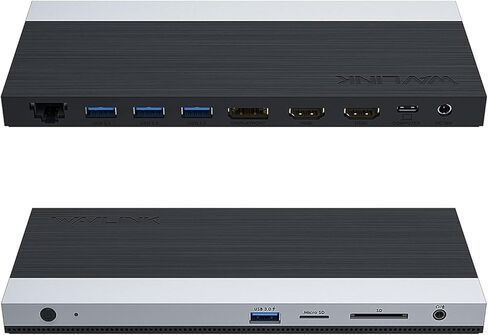 محطة إرساء WAVLINK 4K USB C شاشة ثلاثية 2 HDMI + 1 منفذ عرض مع طاقة 100 وات، LAN، 4 USB 3.0، قارئ بطاقة SD، صوت، لجهاز Dell XPS 13/15، MacBook Pro، Lenovo Yoga، إلخ - إصدار ترقية 2023 in Kuwait