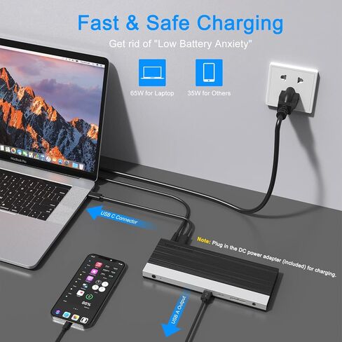 محطة إرساء WAVLINK 4K USB C شاشة ثلاثية 2 HDMI + 1 منفذ عرض مع طاقة 100 وات، LAN، 4 USB 3.0، قارئ بطاقة SD، صوت، لجهاز Dell XPS 13/15، MacBook Pro، Lenovo Yoga، إلخ - إصدار ترقية 2023 in Kuwait