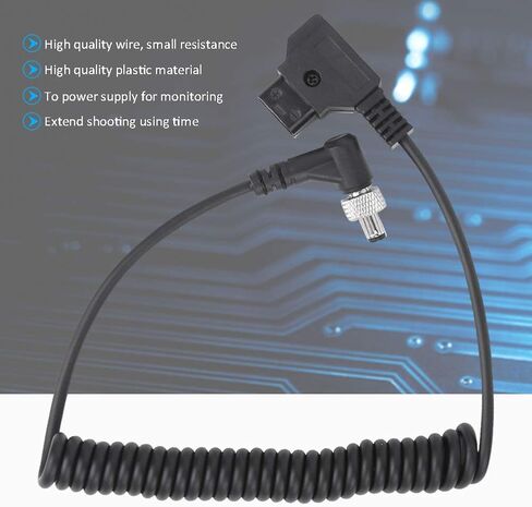 DC Monitor Power Supply Cable, Spring D TAP to DC Power Cable with Lock Fixed, for Bmcc, for Bmpc, for Atomos, for Monitor Fill Light, 1 Piece in Saudi Arabia
