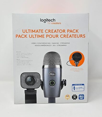 حزمة Logitech Ultimate Creator Pack وStreamcam 1080p HD وميكروفون Yeti Nano Premium USB - حزمة واحدة (متجددة) in Saudi Arabia