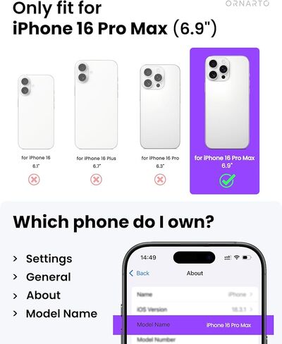 ORNARTO Vortuxe for iPhone 16 Pro Max Case 6.9" | 2X MIL-STD Drop Protection | Compatible with MagSafe | Sleek Aesthetic Liquid Silicone Phone Cover - Latte in Saudi Arabia