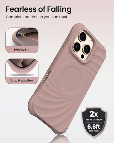 ORNARTO Vortuxe for iPhone 16 Pro Max Case 6.9" | 2X MIL-STD Drop Protection | Compatible with MagSafe | Sleek Aesthetic Liquid Silicone Phone Cover - Latte in Saudi Arabia