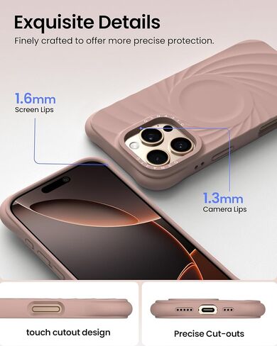 ORNARTO Vortuxe for iPhone 16 Pro Max Case 6.9" | 2X MIL-STD Drop Protection | Compatible with MagSafe | Sleek Aesthetic Liquid Silicone Phone Cover - Latte in Saudi Arabia