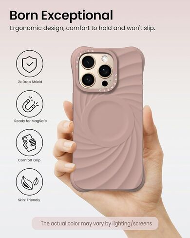 ORNARTO Vortuxe for iPhone 16 Pro Max Case 6.9" | 2X MIL-STD Drop Protection | Compatible with MagSafe | Sleek Aesthetic Liquid Silicone Phone Cover - Latte in Saudi Arabia